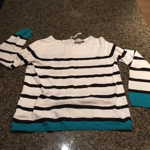 Loft Striped sweater with zipper detail